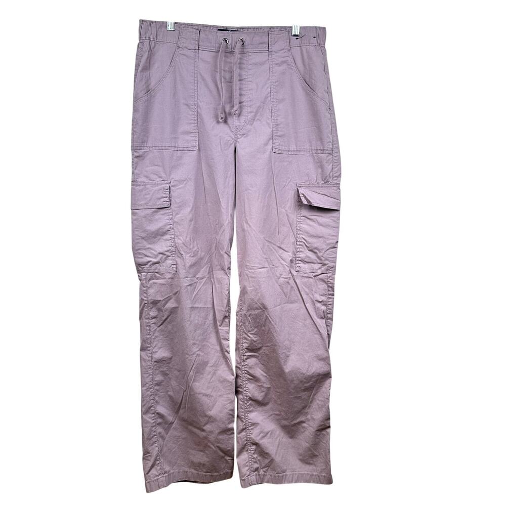 Hollister Women's Adjustable Rise Baggy Pant Cargo Orchid XL Long Wide Leg Y2K